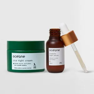 Kit Tratamento Noturno - Sérum Facial de Probioticos + Creme Facial Noturno de Cica (2 Produtos) Océane Kit Tratamento Noturno - Sérum Facial de Probioticos + Creme Facial Noturno de Cica (2 Produtos)