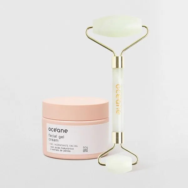 Kit Massageador Facial de Jade + Hidratante Facial (2 Produtos) Océane Kit Massageador Facial de Jade + Hidratante Facial (2 Produtos)