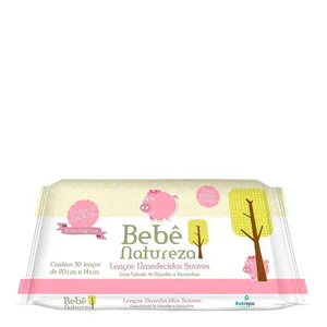 Lenços Umedecidos Bebê Natureza Rosa 50 Unidades