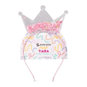 Tiara Infantil Ever You Lantejoulas Princesa Rosa 1 Unidade