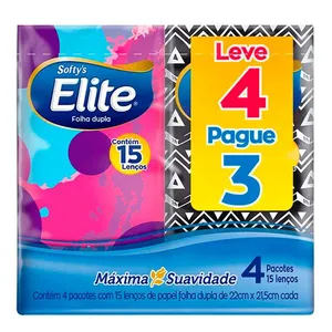 Lenços de Papel Elite Softys 10 Unidades 4 Pacotes