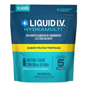 Suplemento Alimentar Pó Liquid I.V. Hydramulti Frutas Tropicais Pouch 16 Sachês 16g