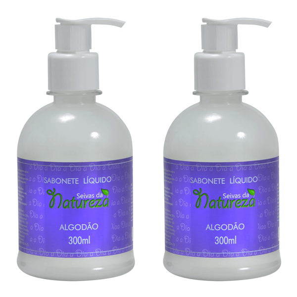 Kit c/2 Sabonetes Líquido Aromatica Seivas da Natureza Algodão 300ml cada