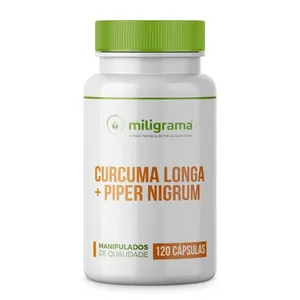 Curcuma Longa 300mg + Piper Nigrum 10mg: anti-inflamatório natural 120 Cápsulas Curcuma Longa e Piper Nigrum 120 Cápsulas 120 Cápsulas