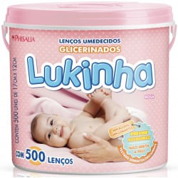 Lenços Umedecidos Lukinha Rosa com 500 Unidades