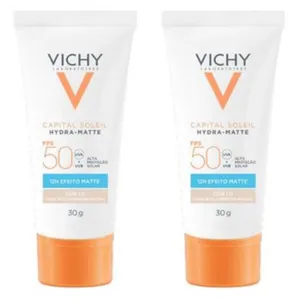 Kit com 2 Unidades de Protetor Solar Hidratante Vichy Capital Soleil Hydra-Matte FPS50