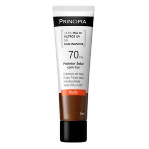 Protetor Solar Principia FPS 70 PS-05 Cobertura de Base Antioleosidade Cor 9.0 30ml Fluido