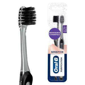Kit Escova Dental Oral-B Whitening Therapy Purification Extra Macia 2 Unidades