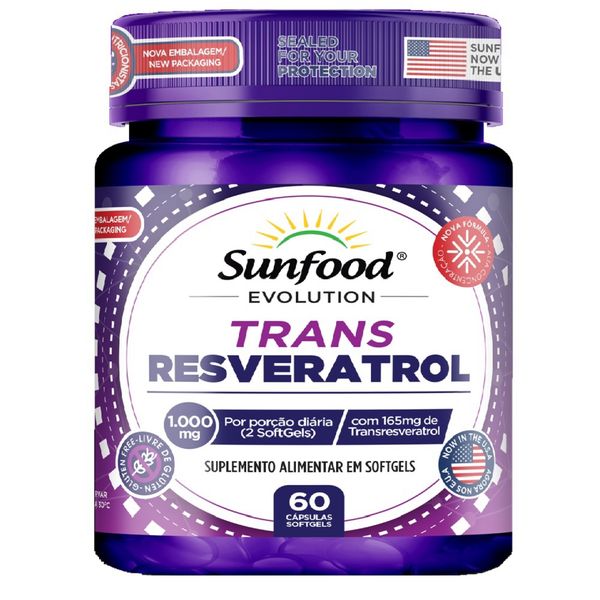 TRANS RESVERATROL 60 SOFGELS SUNFOOD EVOLUTION