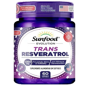 TRANS RESVERATROL 60 SOFGELS SUNFOOD EVOLUTION