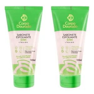 Kit c/2 Sabonetes Esfoliante Corpo Dourado 180ml Kiwi