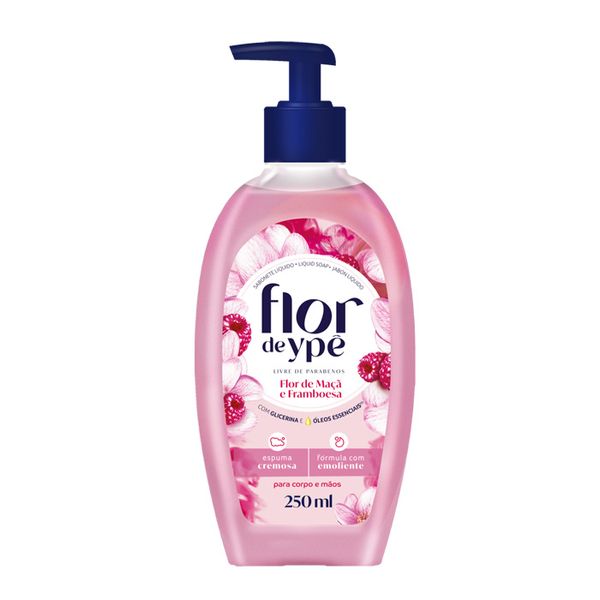 Sabonete Líquido Mãos e Corpo Flor De Ypê Flor De Maçã e Framboesa 250ml