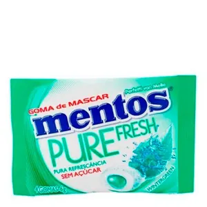 Chiclete Mentos Pure Fresh Sem Açúcar 4 Unidades 6g