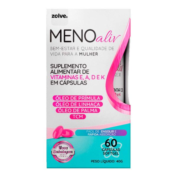 Suplemento Alimentar Meno Aliv Zolve 60 Cápsulas