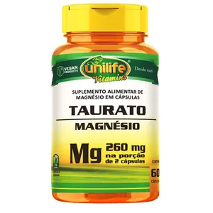 Magnésio taurato Unilife 60 cápsulas