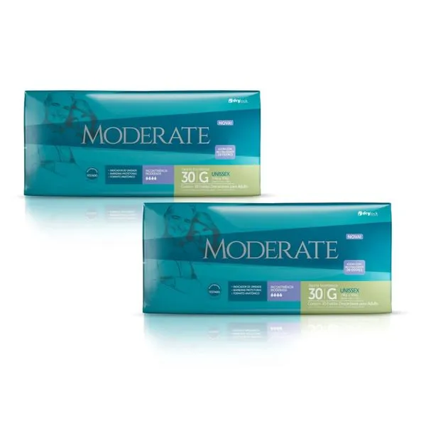 Kit 2 Fraldas Geriatrica Moderate Econômico (G) 30 Unidades cada