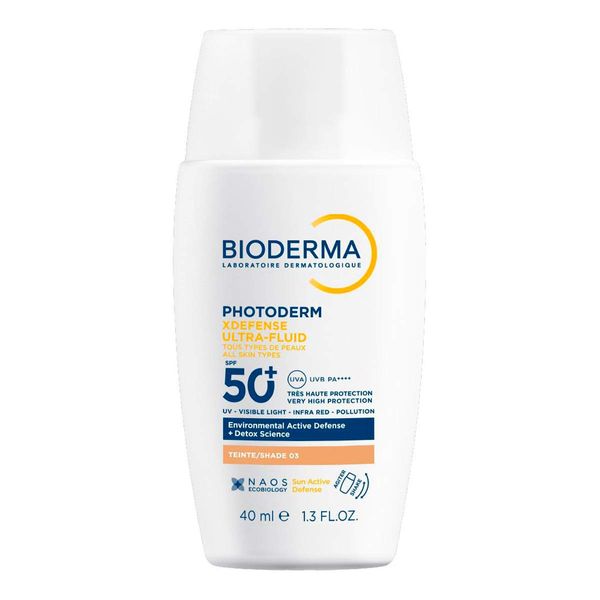 Protetor Solar Facial com Cor 03 FPS 60 Bioderma Photoderm XDefense Ultra-Fluid Caixa 40ml