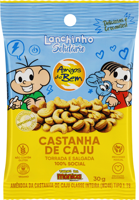 Castanha-de-Caju Torrada e Salgada Tipo 1 Turma Da Mônica Amigos do Bem Lanchinho Solidário 30g