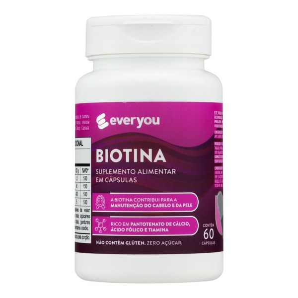 Suplemento Alimentar Biotina Ever You 60 Cápsulas