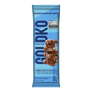 Barra de Chocolate Ao Leite Goldko Zero Açúcar 20g