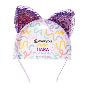 Tiara Infantil Ever You Lantejoulas Gatinha Lilás 1 Unidade