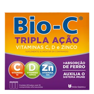Complemento Alimentar Bio-C Tripla Ação 30 Comprimidos Efervescente