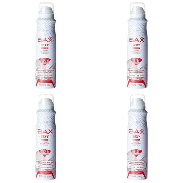 Kit c/4 Unidades de Desodorante Aerosol Bax 150ml Sexy Women