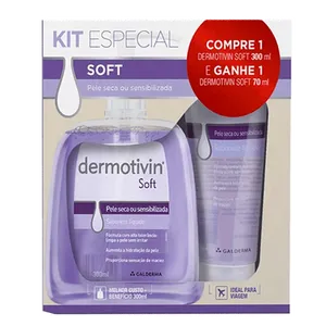 Kit Sabonete Líquido Facial Dermotivin Soft 300ml + Sabonete Líquido 70ml