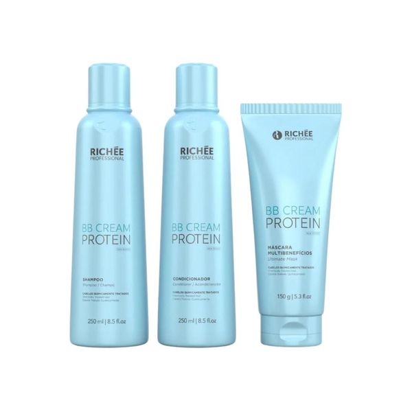 Kit Richée Liso BB Cream Shampoo Condicionador e Máscara