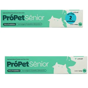 PRÓPET SÊNIOR 14G PRÉ E PROBIÓTICO PARA CÃES E GATOS UCBVET KIT COM 2