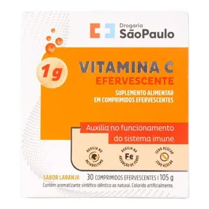 Vitamina C 1g Drogarias São Paulo 30 Comprimidos Efervescentes