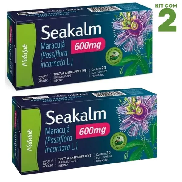 Seakalm 600 Maracujá Ansiedade 20cps Suplemento Natural Kit 2