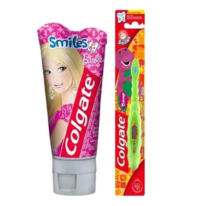Kit Barbie Colgate Gel Dental 100g + Escova Dental Smiles