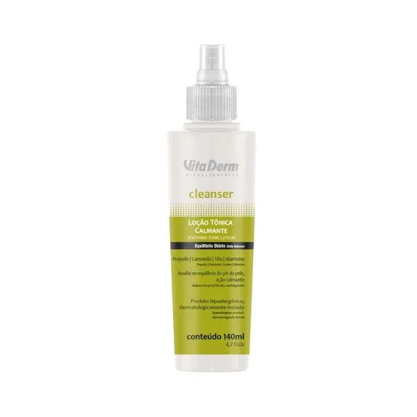 Vita Derm Cleanser Loção Calmante Tônico Facial 140 ml