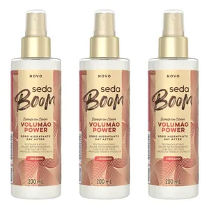Kit com 3 Unidades de Soro Hidratante Day After Seda Boom Volumão Power 200 ml
