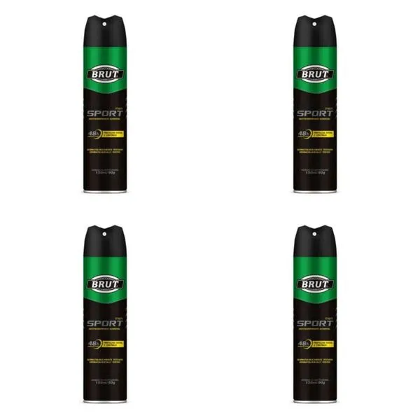Kit c/4 Unidades de Desodorante Aerosol Brut 150ml Men Sport