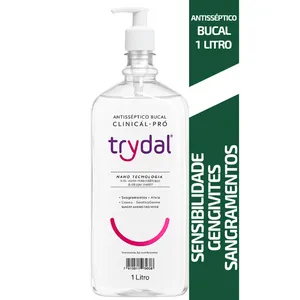 Enxaguante Bucal Trydal Clinical-Pro 1L Nanotecnologia Cloramina-T Combate Cáries Prevenção Placas Proteção Avançada Hig