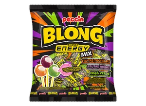 Pirulito Blong sabor Energy mix pacote de 672g - Peccin