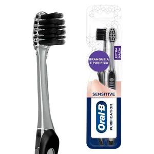 Kit Escova Dental Oral-B Whitening Therapy Purification Extra Macia 2 Unidades