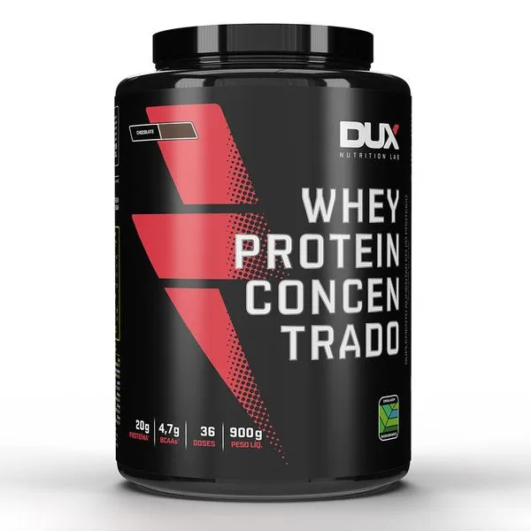 Whey Protein Concentrado Pote 900G Dux Nutrition Sem Sabor - Pote 900G