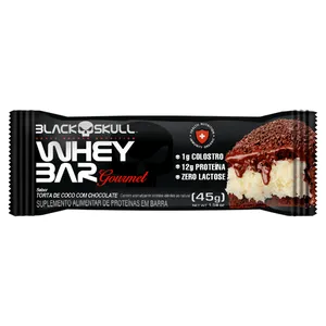 Barra de Proteína Black Skull Whey Torta de Coco com Chocolate Zero Lactose 45g