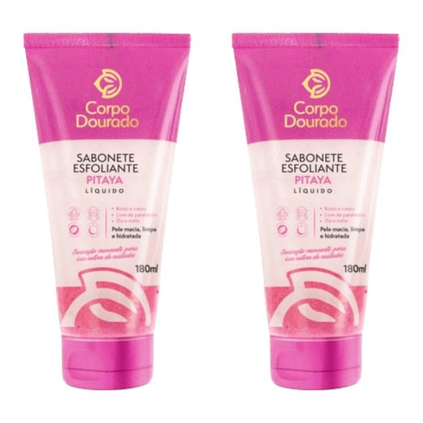 Kit c/2 Sabonetes Esfoliante Corpo Dourado 180ml Amora