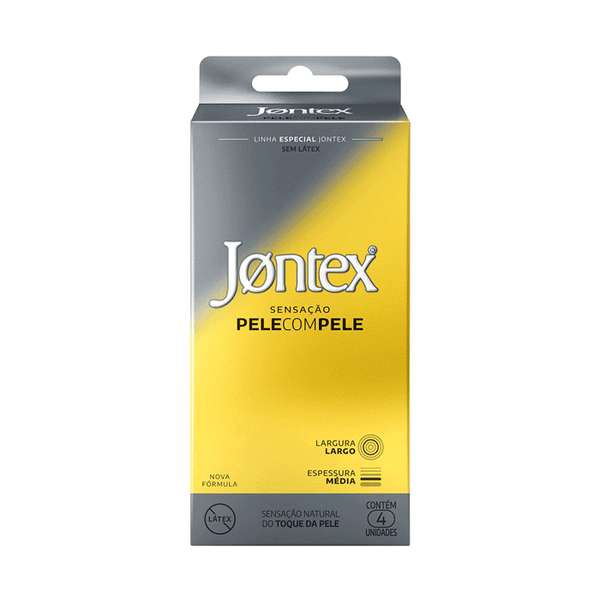 Preservativo Camisinha Masculina Jontex Sensação Pele com Pele 4 Unidades