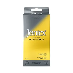 Preservativo Camisinha Masculina Jontex Sensação Pele com Pele 4 Unidades