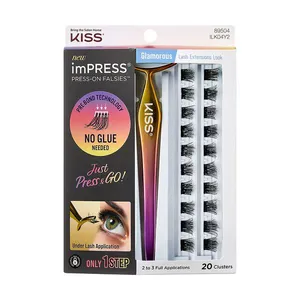 Cílios Postiços ImPRESS Press-on Falsies Glamorous - Kiss New York Falsies Glamorous Preto