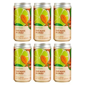 Kit 6X: Chá Mate com Limão Gaseificado Brazô 269ml