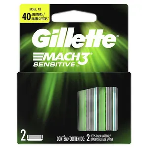 Carga para Aparelho de Barbear Gillette Mach3 Sensitive C/ 2 Unidades