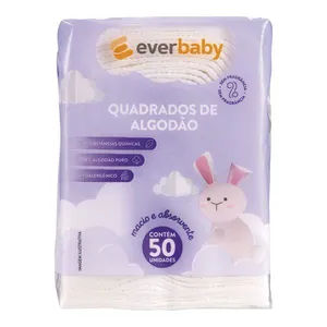 Algodão Quadrado Ever Baby 50 Unidades