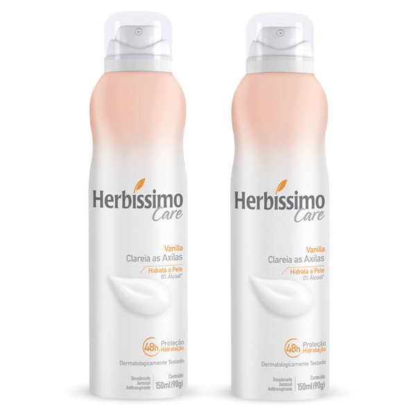 Kit c/2 Unidades de Desodorante Aero Herbissimo Care 150ml Vanilha