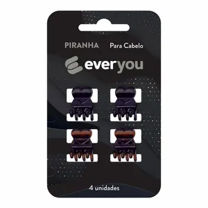 Mini Piranha para Cabelo Ever You Tradicional 4 Unidades